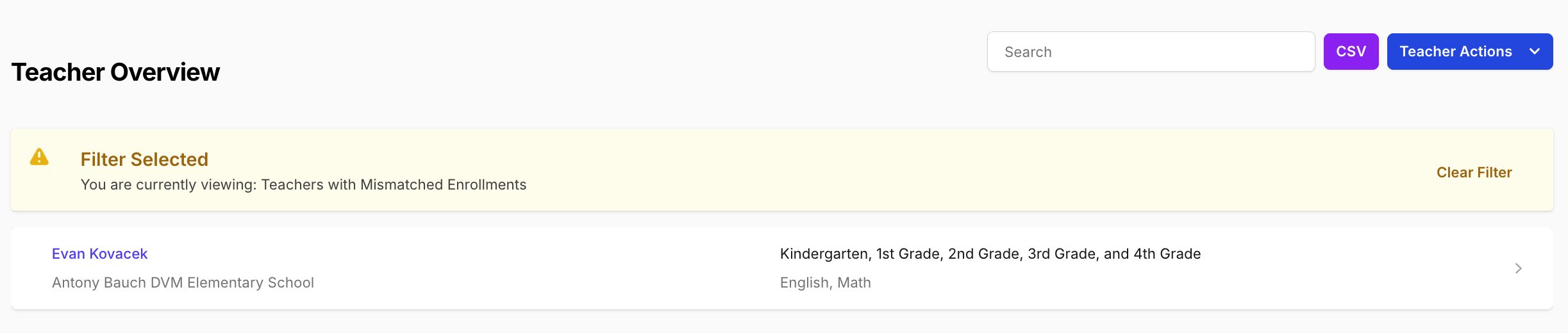 Mismatched Enrollments